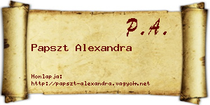 Papszt Alexandra névjegykártya
