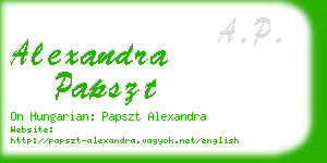 alexandra papszt business card